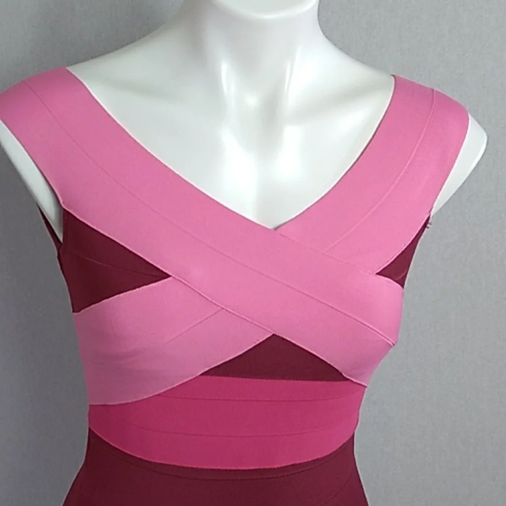 NEW  superdown women bandage bodycon dress pink/Red mini dress size S NWT - Picture 2 of 9